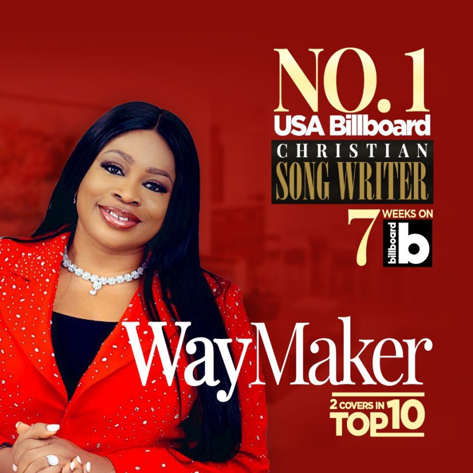 Sinach Celebrates No 1 on Billboard USA for Christian song writer for 7 weeks!